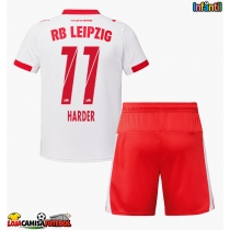 Camisa de Futebol RB Leipzig Conrad Harder #11 Equipamento Principal Infantil 2025-26 Manga Curta (+ Calças curtas)